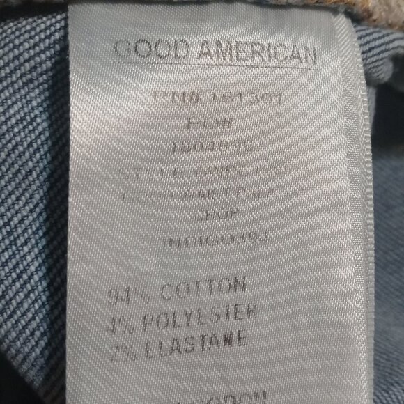 Good American Women's High Rise Good Waist Palazoo Crop Raw Hem Jeans 14 - Picture 7 of 7